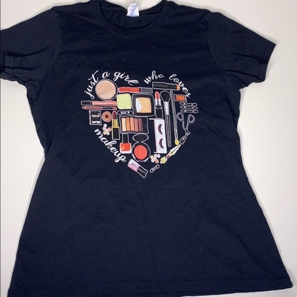 Just a girl who loves make-up MUA black t-shirt small - Picture 3 of 6